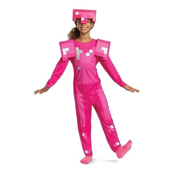 Minecraft Girl's Classic Pink Armor Costume Size 10-12 - Picture 4 of 6